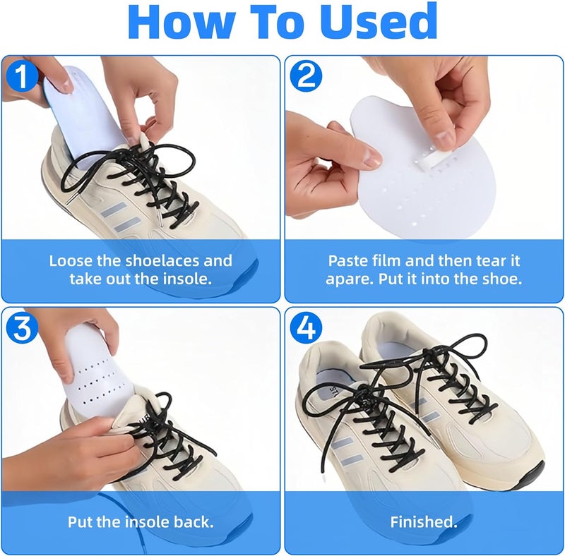 JREEPEE Shoe Crease Protectors for Sneakers, 2 Pairs Crease Guards for Air Force 1 | Shoe Shields to Prevent Creases, No Crease Inserts for Men Women (Black/White) - Image 2